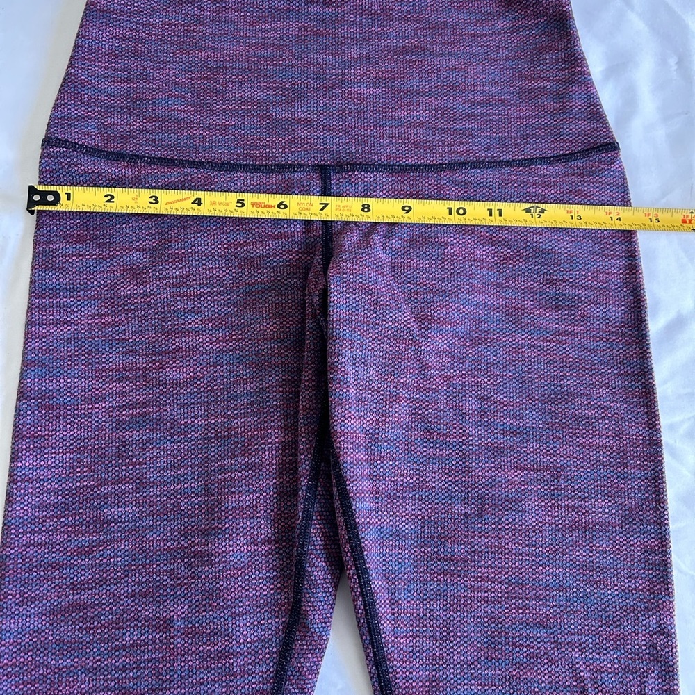 Lululemon Wunder Under Crop Diamond Jacquard Space Dye Blue Magenta Size S - Picture 10 of 11
